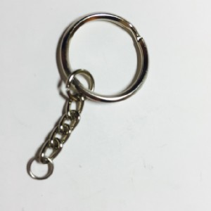 TO001-1 25mm鑰匙圈+四目鍊+一圈半c圈-白鐵